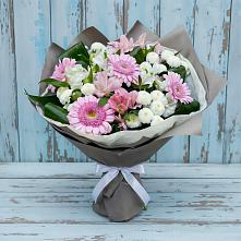 Букет цветов из:  Герберы, Альстромерии и Хризантемы в Красном Куте