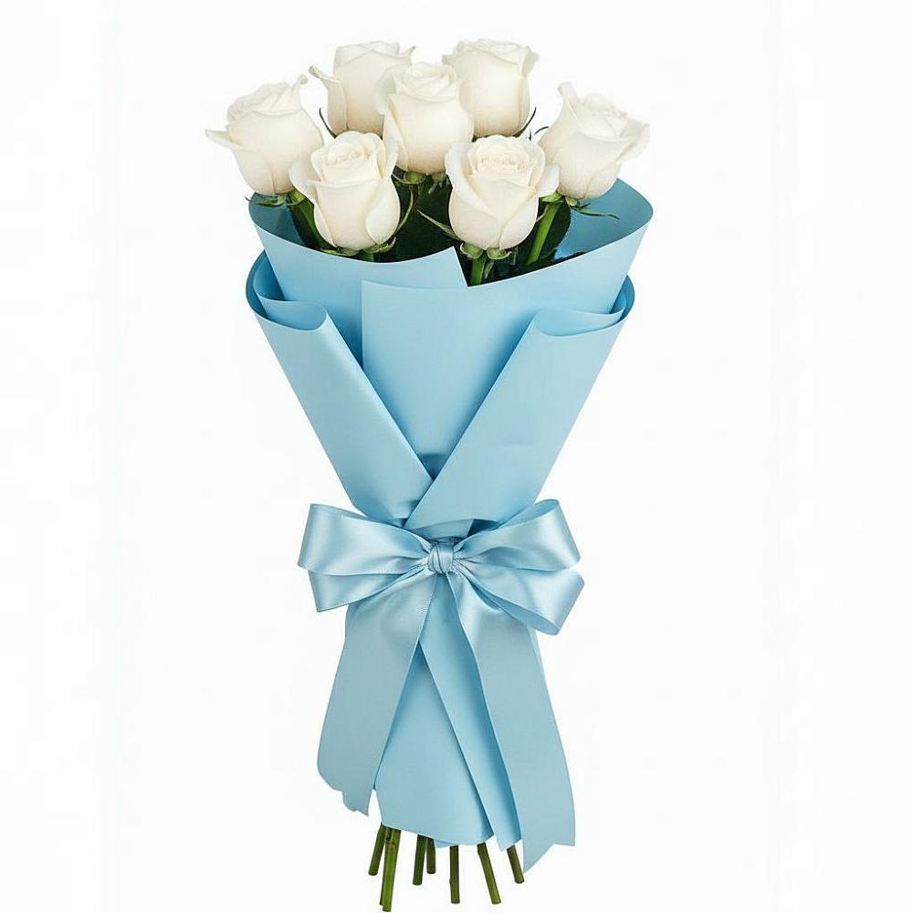 Букет 7 белых роз Проуд в Красном Куте