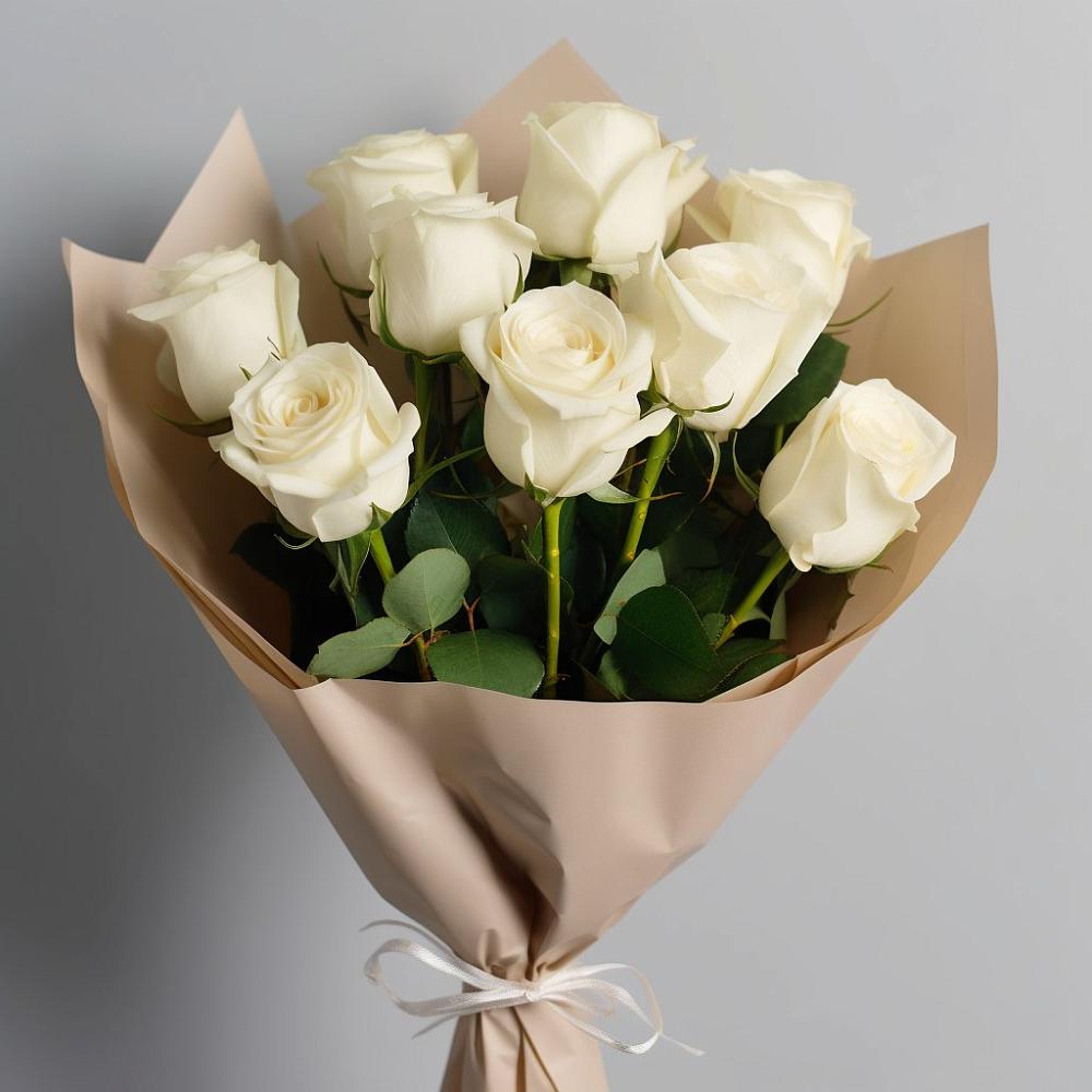 Букет 9 Белых роз Эдлесс Лав в Красном Куте