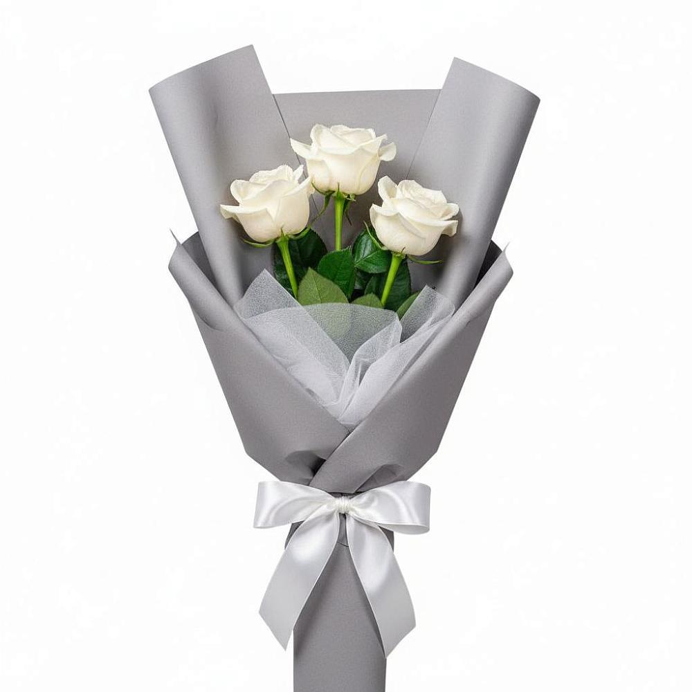 Букет 3 белые розы в Красном Куте