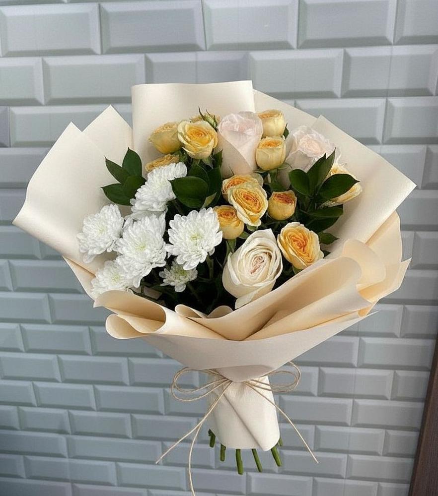 Букет цветов из: Розы и Хризантемы в Красном Куте
