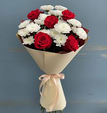 Букет цветов из:  Розы и Хризантемы в Красном Куте