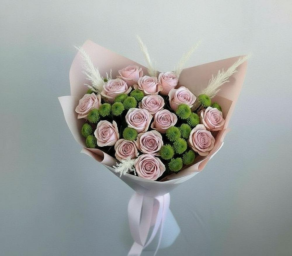 Букет цветов из: Розы и Хризантемы в Красном Куте