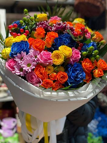 Букет цветов из: Розы и Хризантемы в Красном Куте