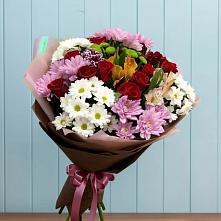 Букет цветов из:  Розы, Хризантемы и Альстромерии в Красном Куте