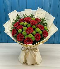 Букет цветов из:  Розы и Хризантемы в Красном Куте