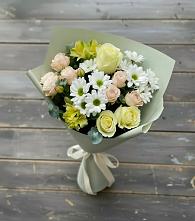 Букет цветов из:  Альстромерии, Розы и Хризантемы в Красном Куте