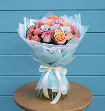 Букет цветов из:  Хризантемы и Розы в Красном Куте