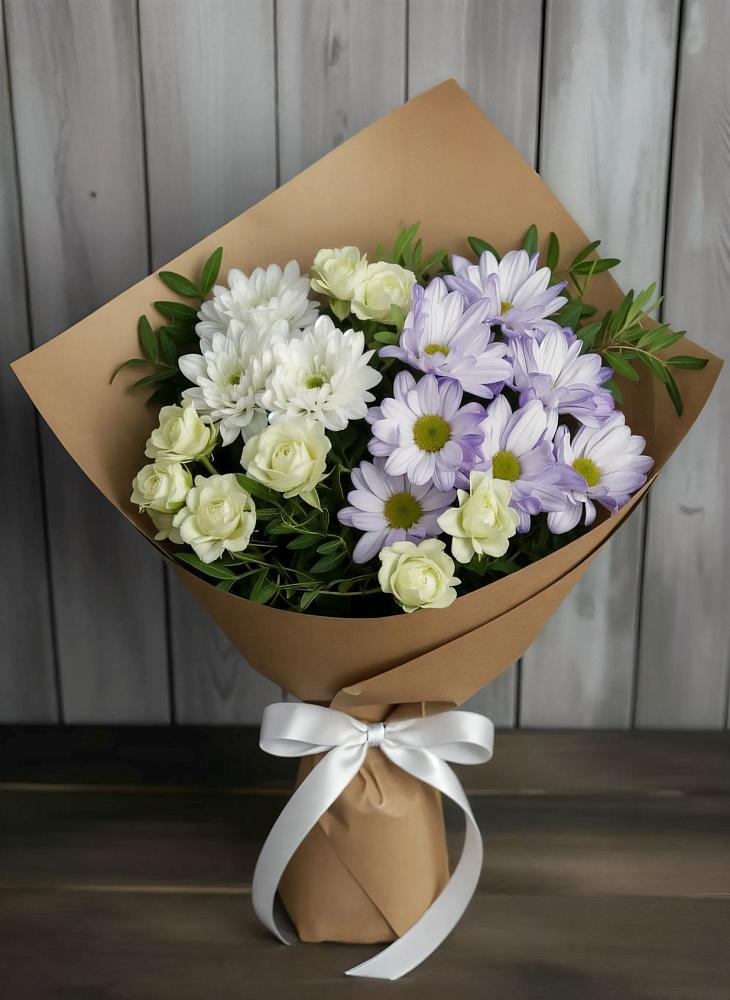Букет цветов из: Хризантемы и Розы в Красном Куте